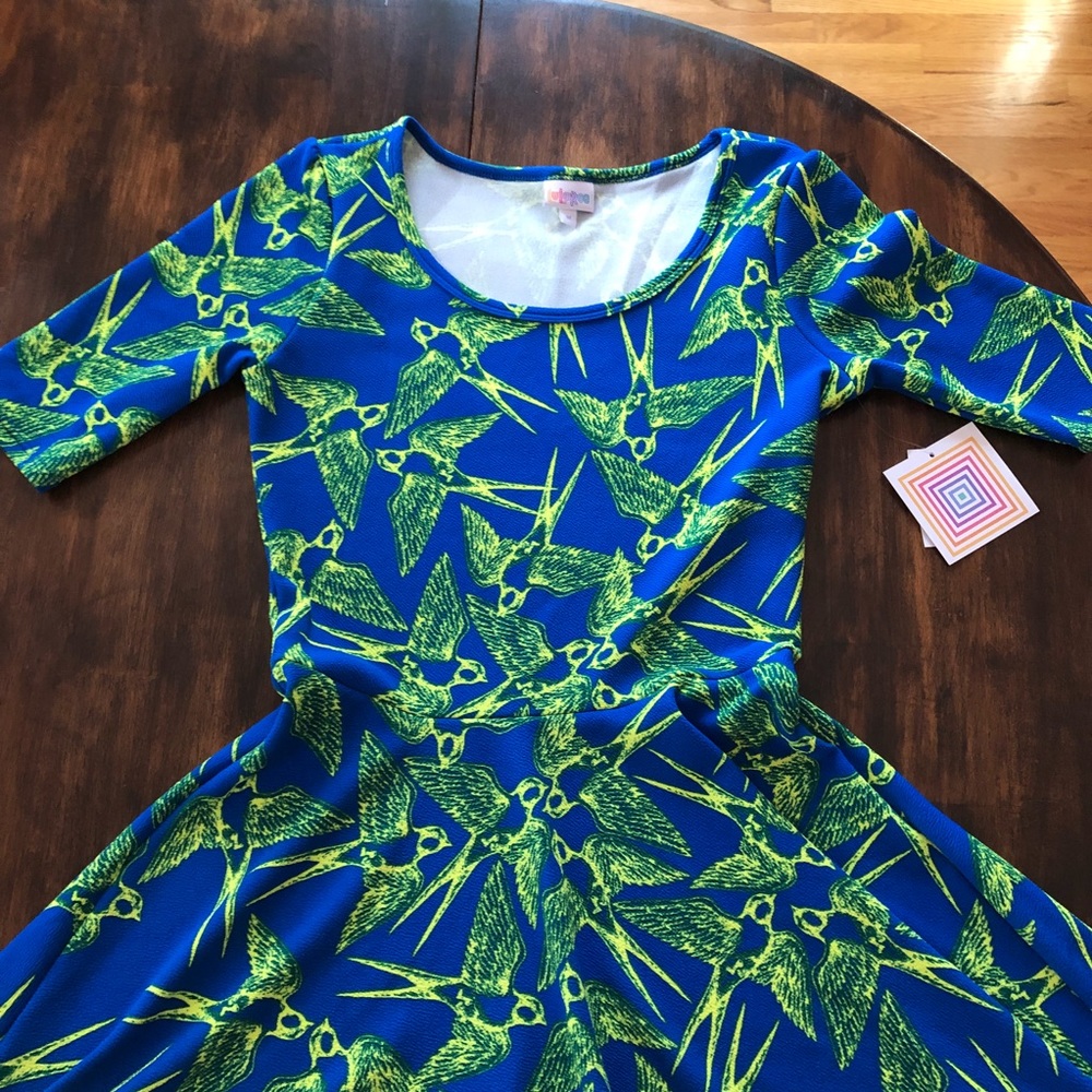 Lularoe Nicole bird dress NWT